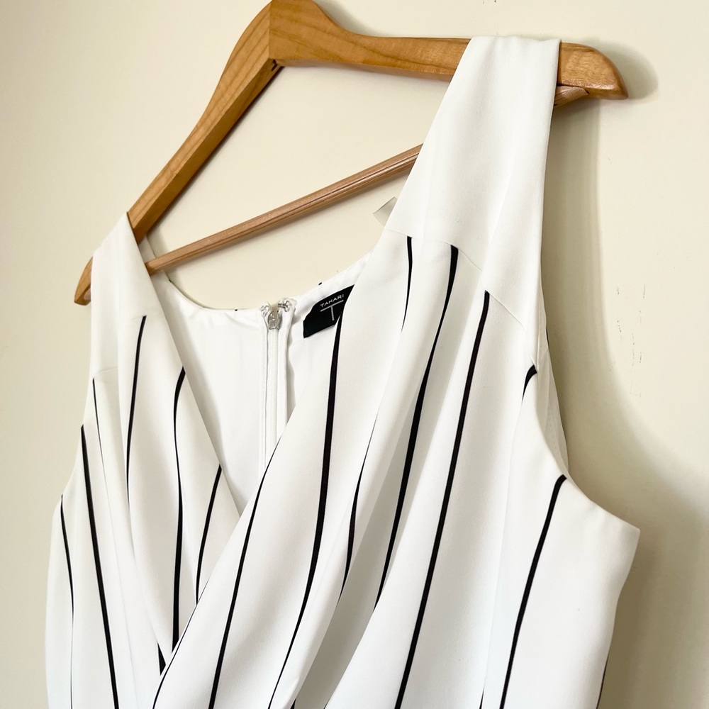 Tahari Striped Wrap Dress